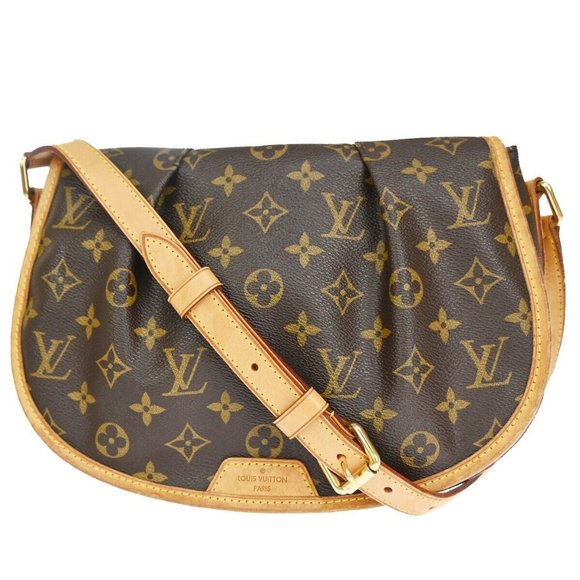 Authenticity Guarantee LOUIS VUITTON Menilmontant PM Shoulder Bag Monogram Leath - Picture 1 of 16